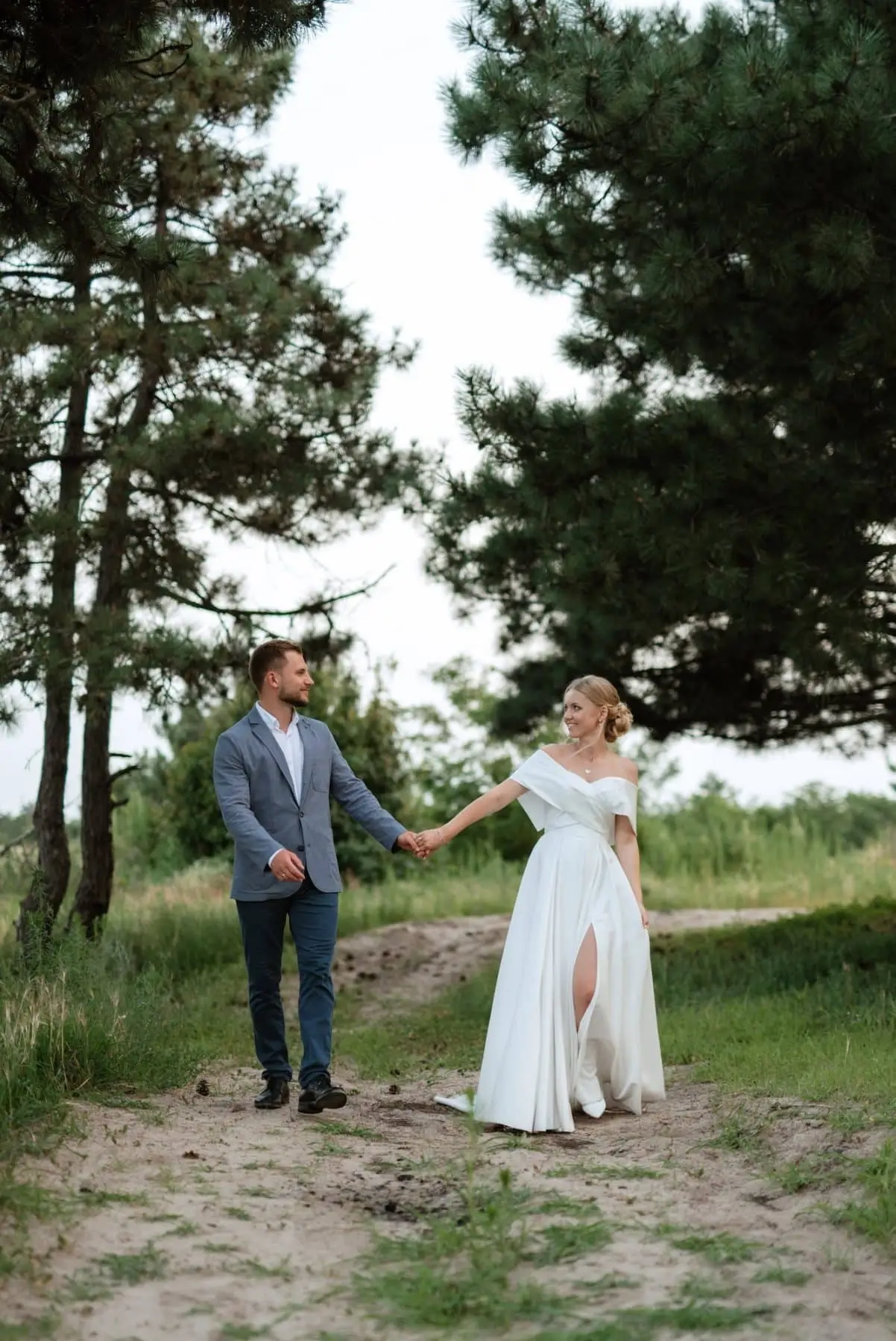 Bride And Groom On In The Woods Small Street